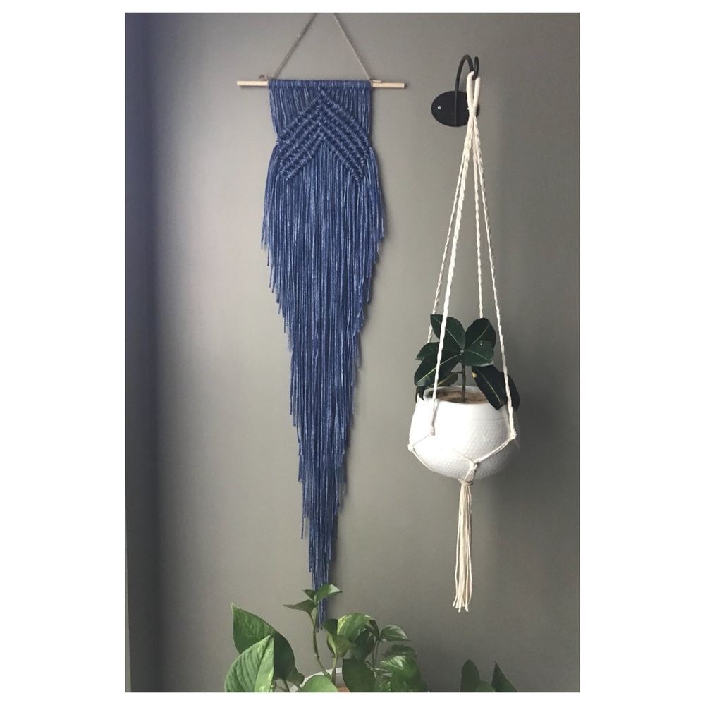 Blue Macrame Wall Hanging